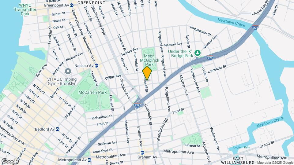 169 Engert Ave Mapa y Detalles de la Ubicación