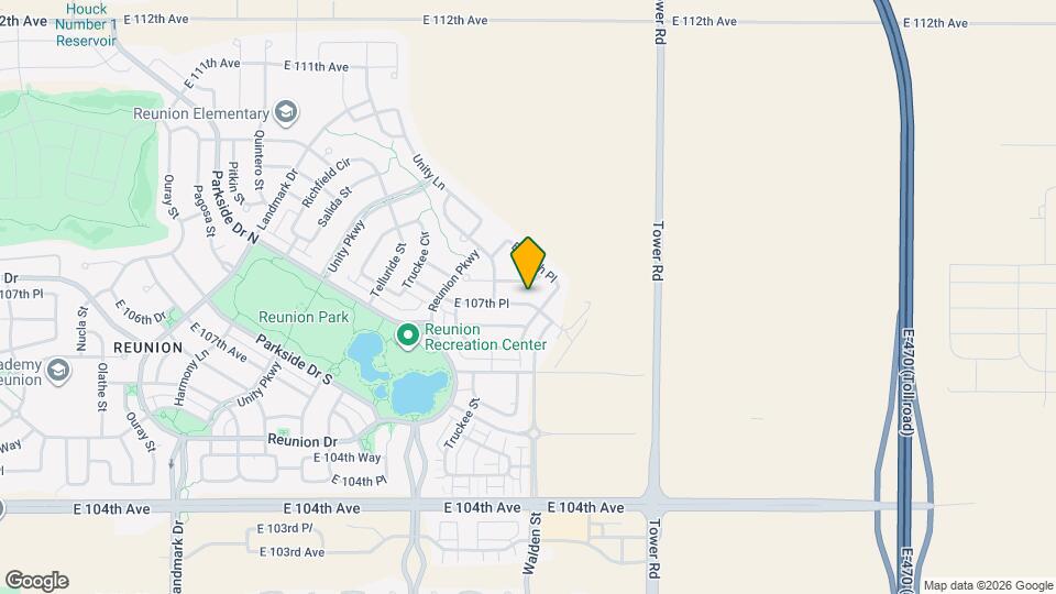 18065 E 107th Pl Map and Location Details