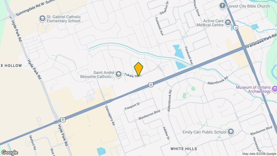 Executive 3 Bedroom Home for Rent in North London – Fox Hollow Map and Location Details