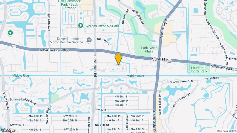 3190 N Pine Island Rd, Unit OVER SIZE CONDO UPDATED Map and Location Details