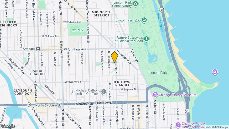 1850 N Sedgwick St, Unit #2 Map and Location Details