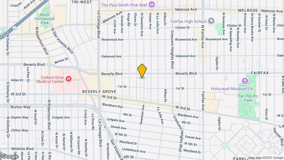 127 N Sweetzer Ave Map and Location Details