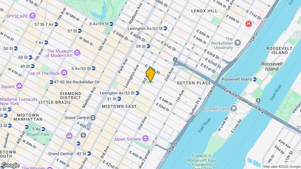 235 E 55th St Map and Location Details