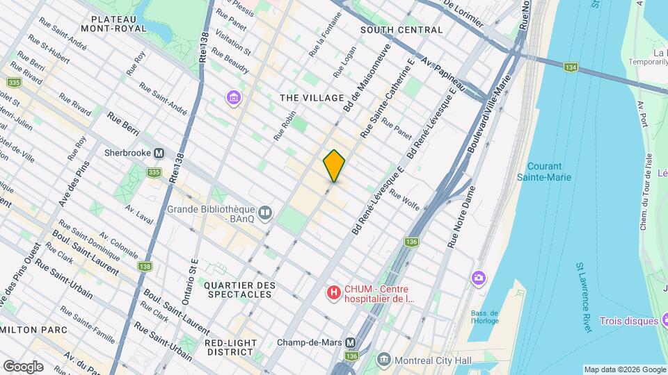 936 Sainte-Catherine Rue E Map and Location Details