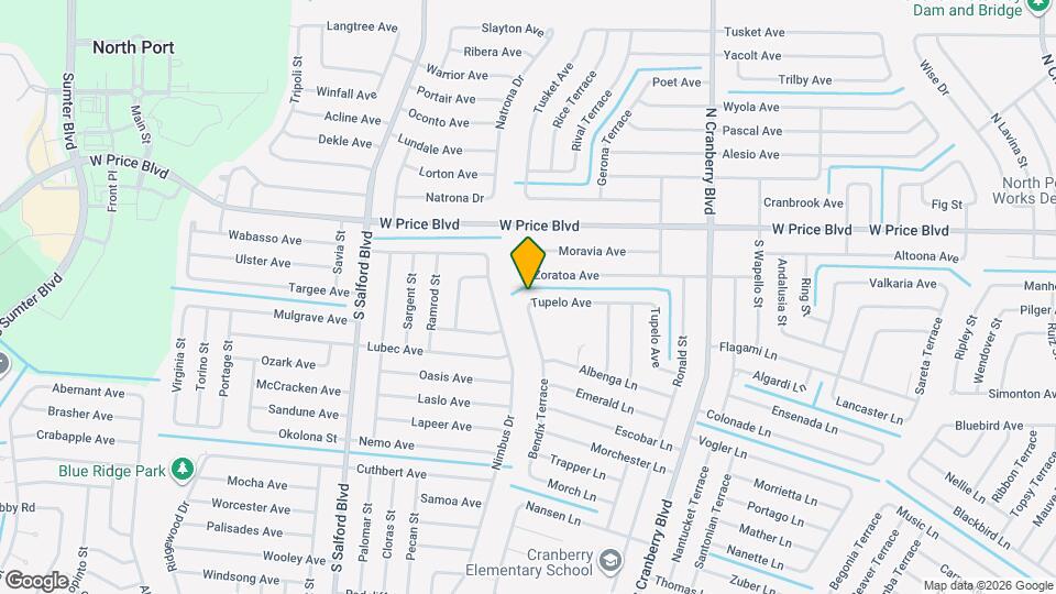 3474 Tupelo Ave Mapa y Detalles de la Ubicación