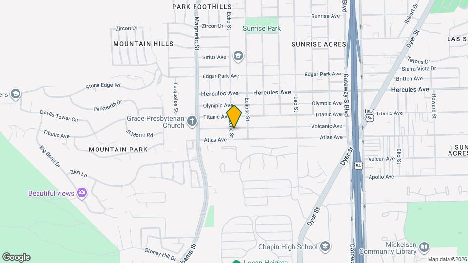 3600 Volcanic Ave Map and Location Details