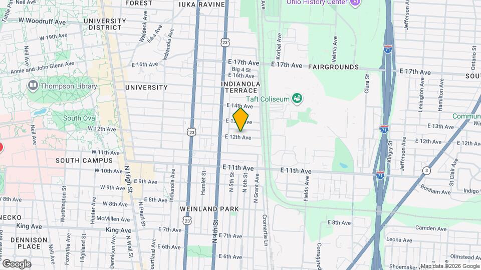 374 E 12th Ave Map and Location Details