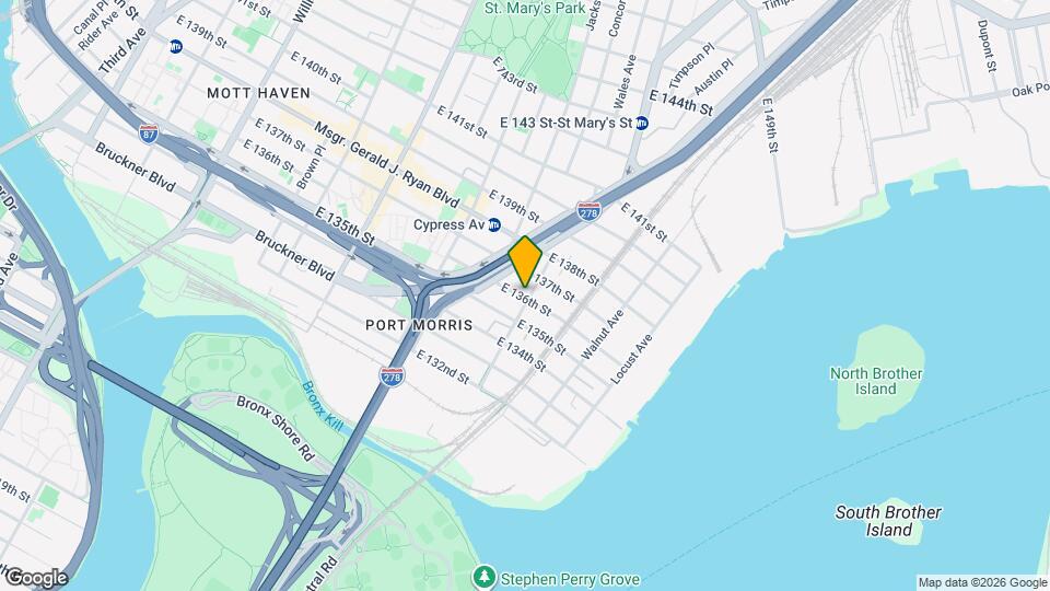 745 E 136th St Map and Location Details