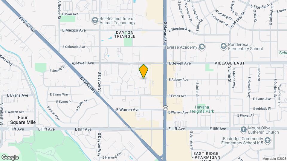 10321 E Evans Ave Map and Location Details