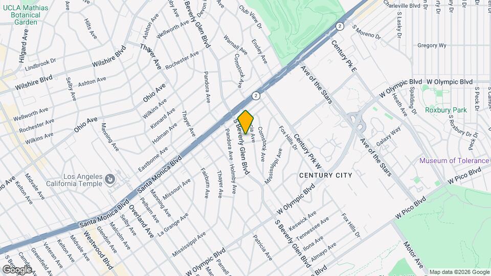 1854 S Beverly Glen Blvd Map and Location Details