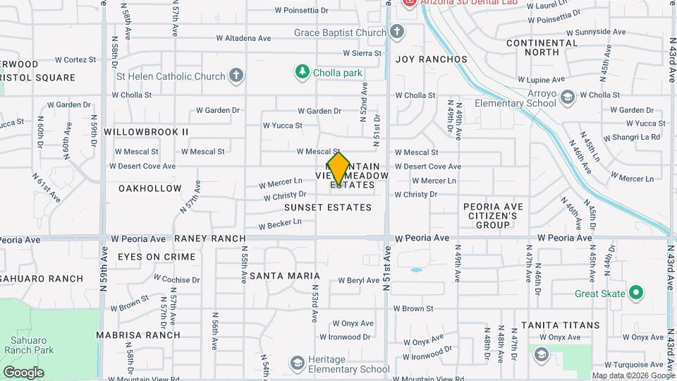 5220 W Christy Dr Mapa y Detalles de la Ubicación