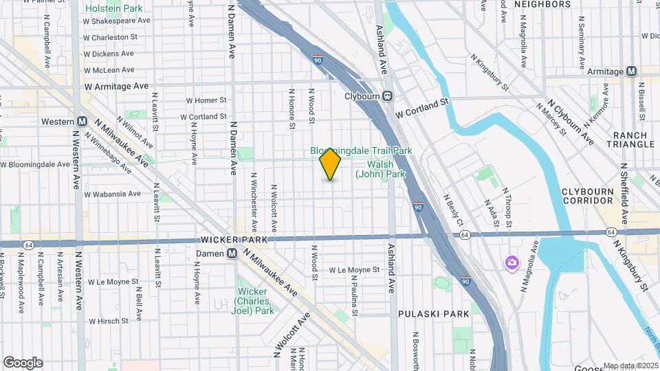 1728 N Hermitage Ave, Unit 1st Map and Location Details