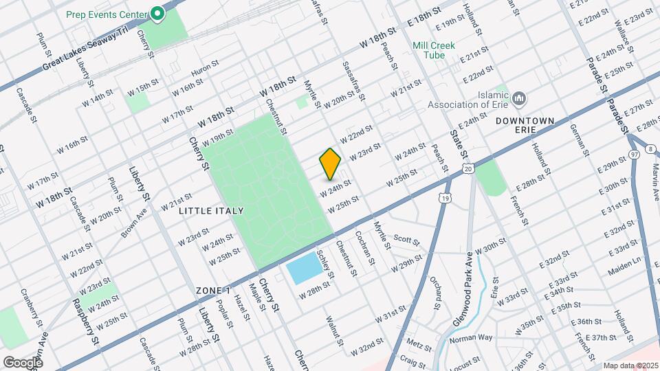 340 W 24th St Mapa y Detalles de la Ubicación