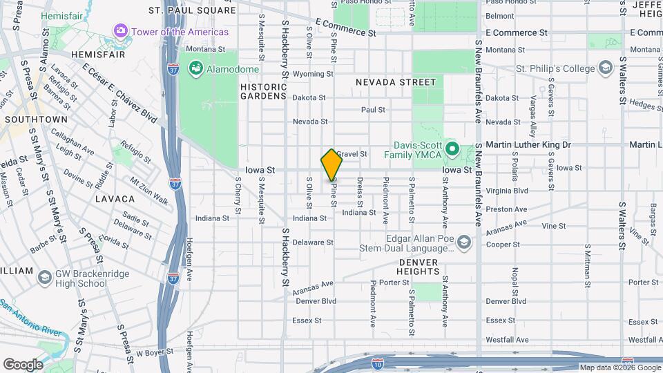 721 S Pine St Map and Location Details