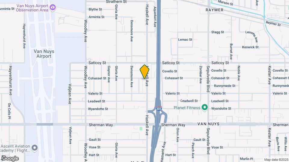 7453 Haskell Ave Map and Location Details