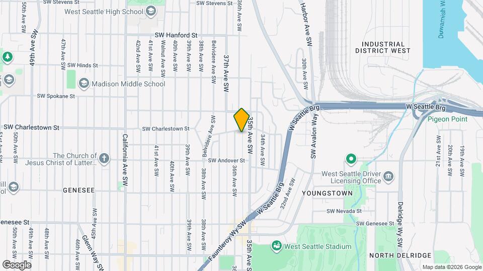 3808 36th Ave SW Mapa y Detalles de la Ubicación