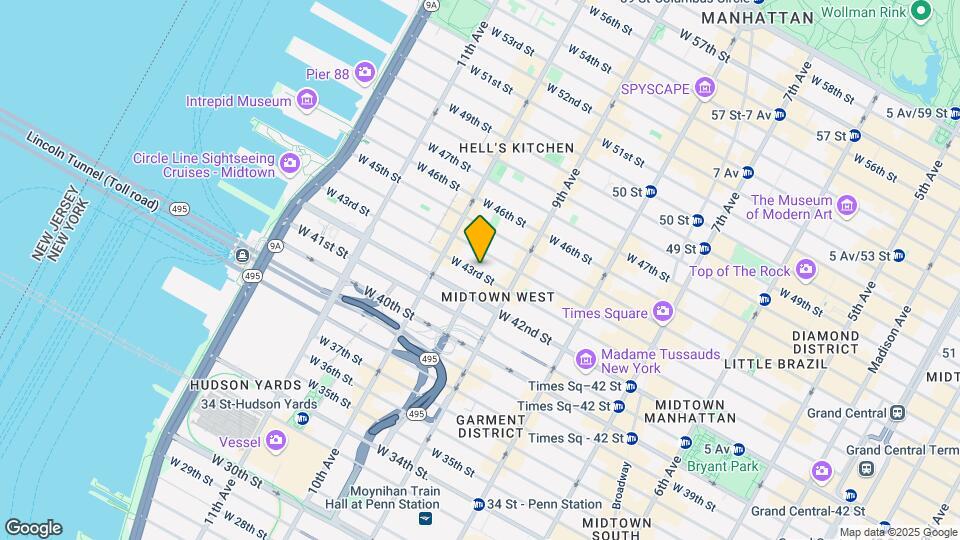 435 W 43rd St Mapa y Detalles de la Ubicación