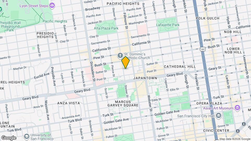 2075 Sutter St Map and Location Details