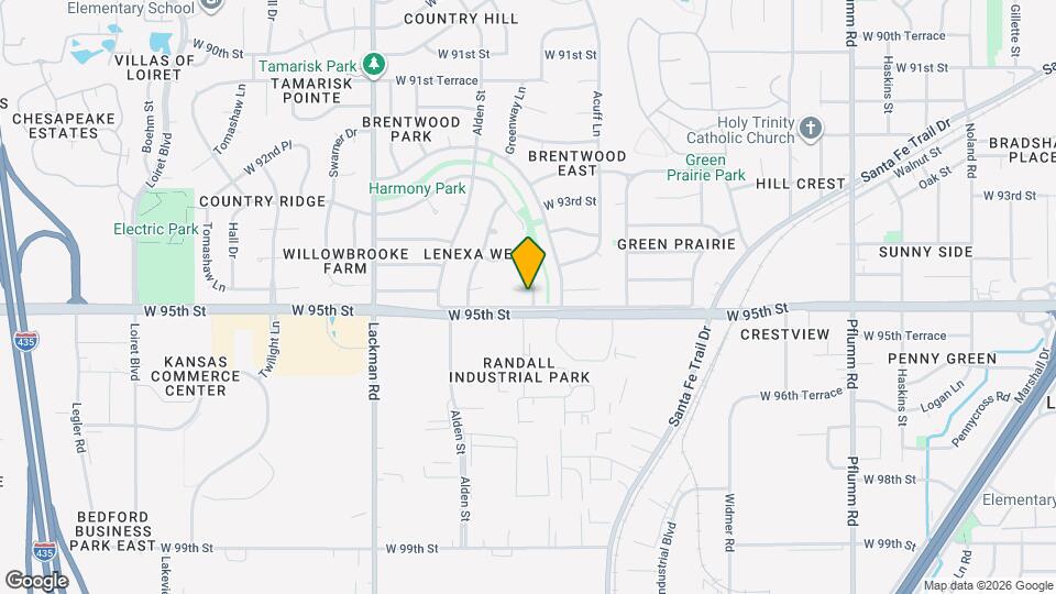 14509 W 94th Terrace Map and Location Details