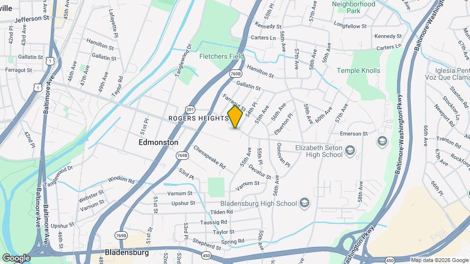 5409 Emerson St, Unit 1BR1BA Map and Location Details