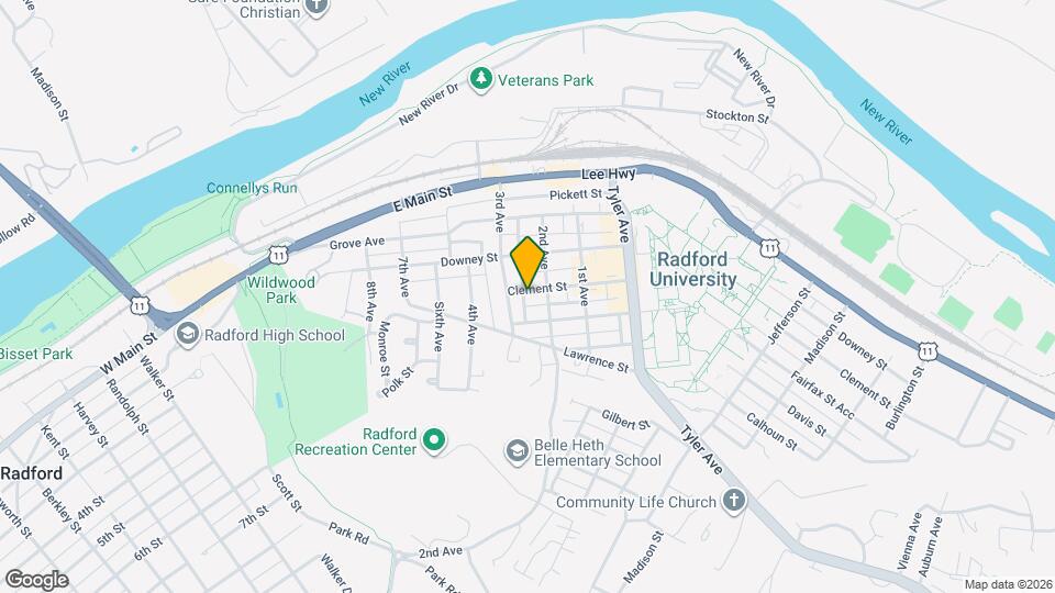 1207 Clement St, Unit Apartment K Map and Location Details