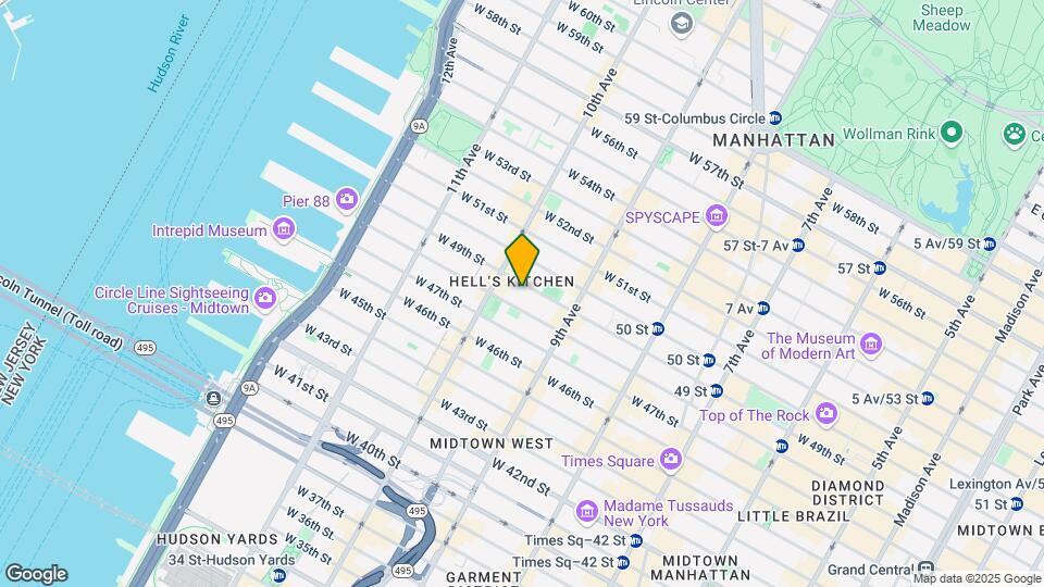 444 W 49th St Map and Location Details