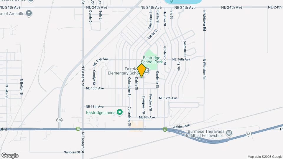 1313 Evergreen St Map and Location Details