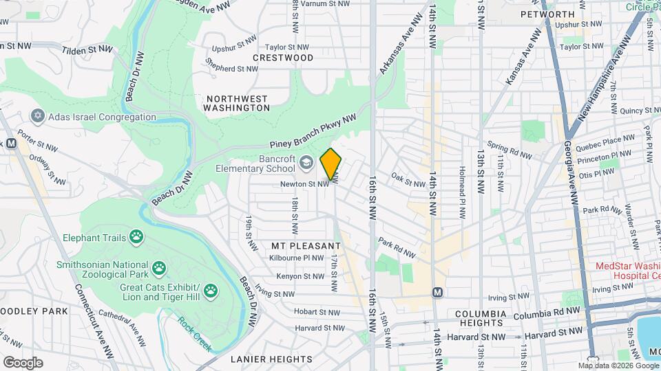 1708 Newton St NW Map and Location Details