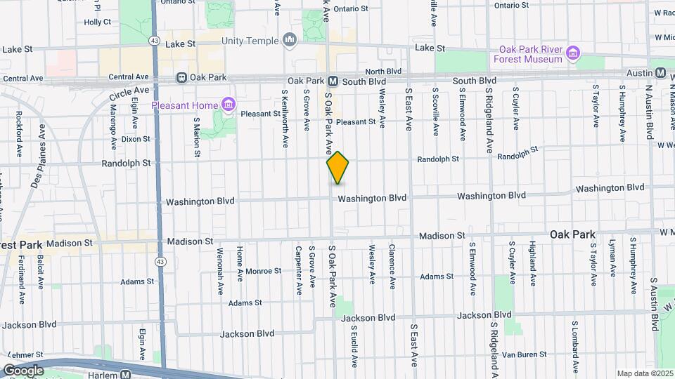 334 S Oak Park Ave Map and Location Details