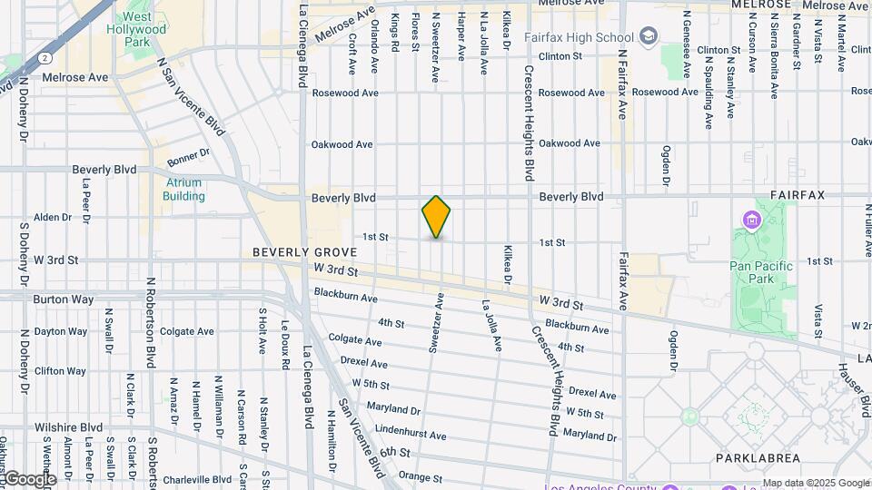 101 S Sweetzer Ave Mapa y Detalles de la Ubicación