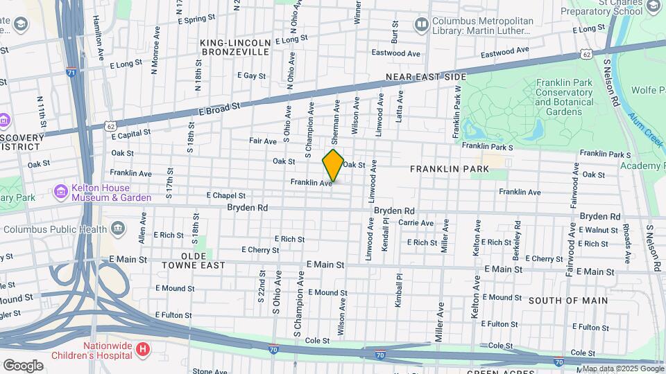 1217 Franklin Ave Map and Location Details
