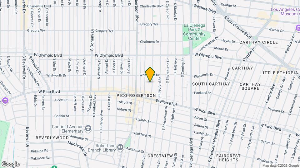 1135 S Shenandoah St, Unit 203 Map and Location Details