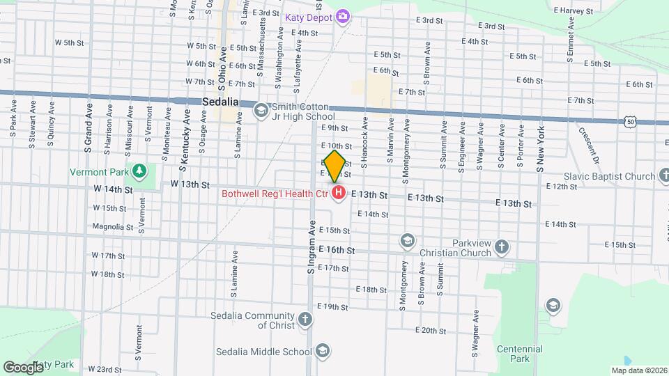 627 E 13th St Map and Location Details