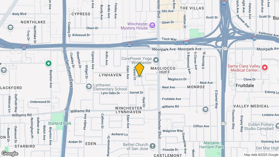 825 Opal Drive Mapa y Detalles de la Ubicación