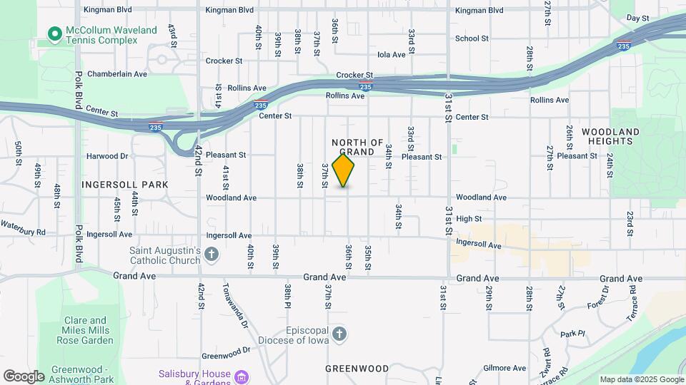 3601 Woodland Ave Map and Location Details