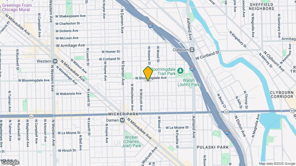 1744 N Honore St, Unit #2 Map and Location Details