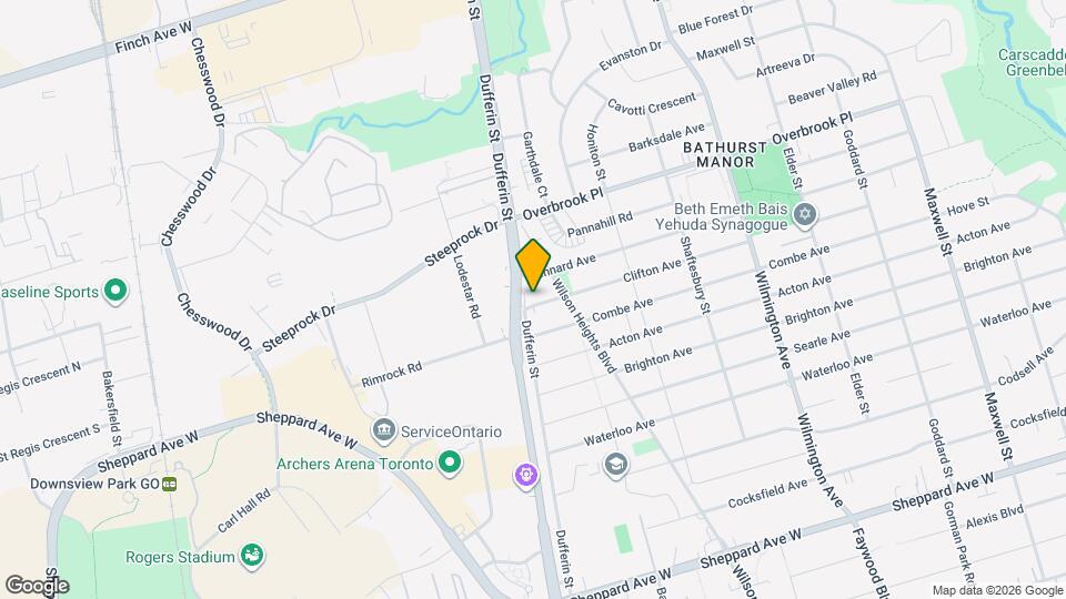 4077 Dufferin St Map and Location Details