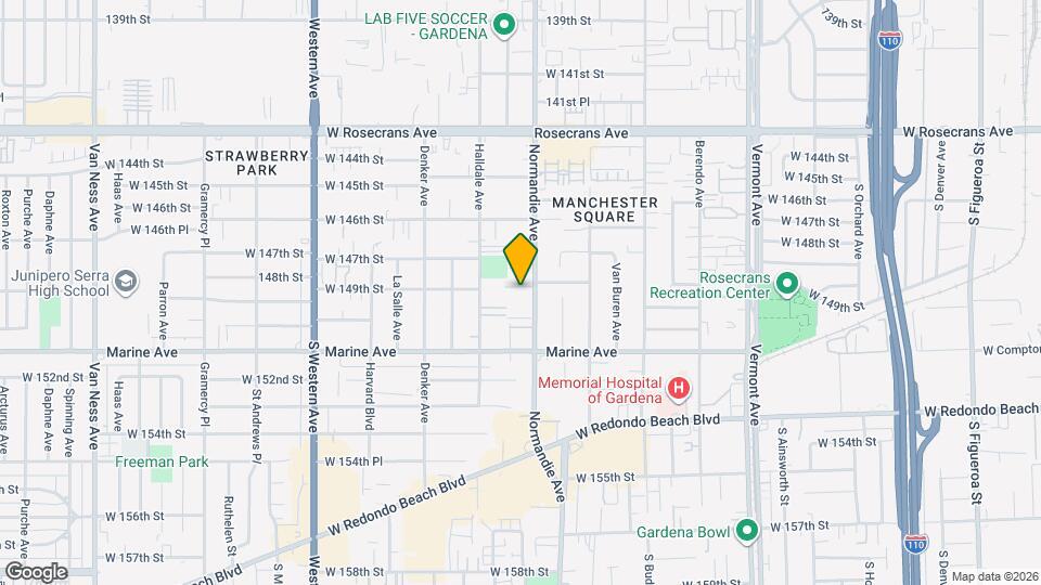 14831 S Normandie Ave Map and Location Details