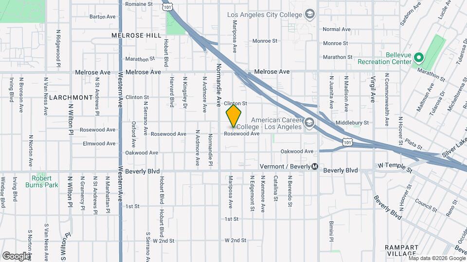 4322 Rosewood Ave Map and Location Details