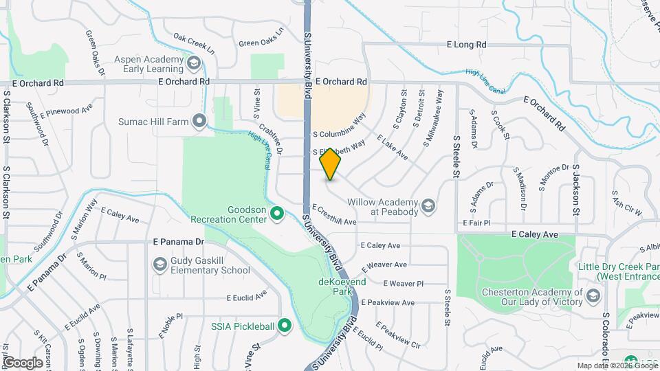 6146 S Josephine Way Map and Location Details