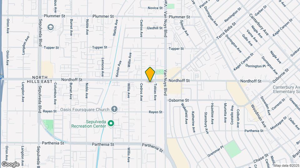 14668 Nordhoff St Map and Location Details