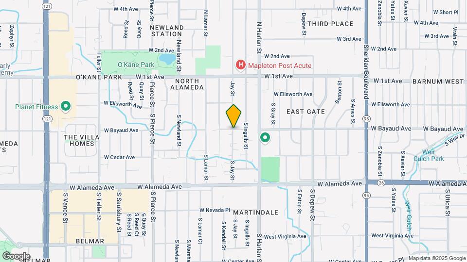6192 W Bayaud Ave Map and Location Details