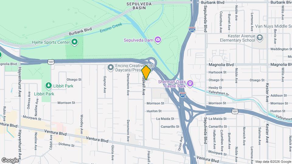 5054 Haskell Ave Map and Location Details