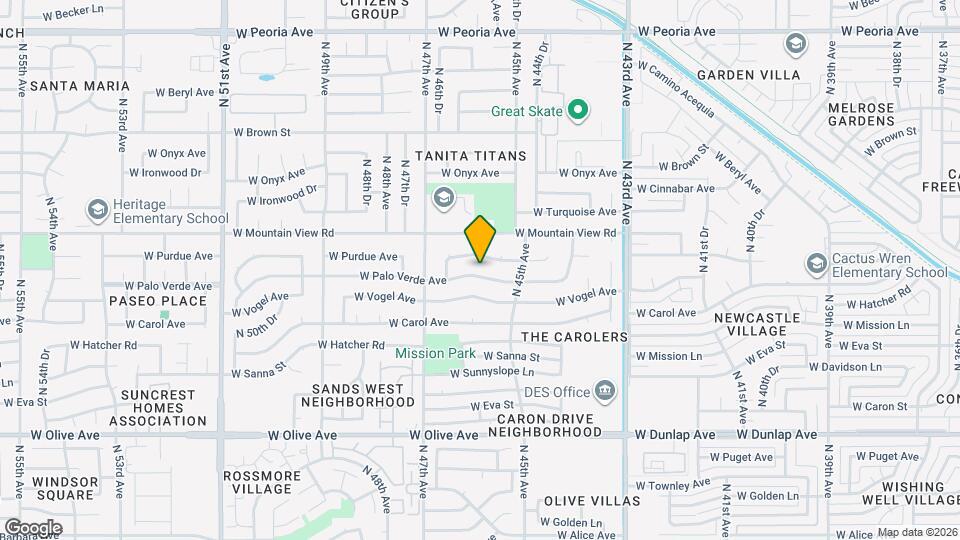 4538 W Palo Verde Ave, Unit 1 Map and Location Details