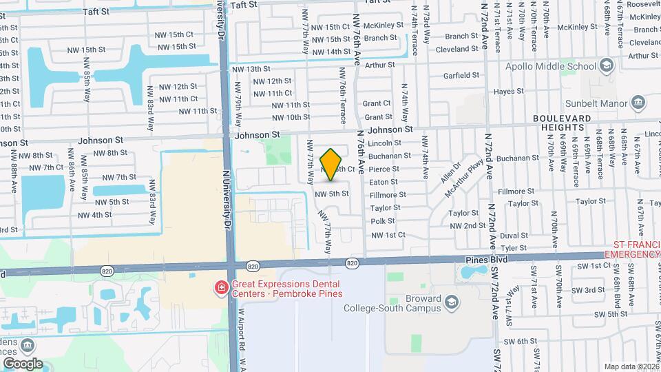 7710 NW 6th St Map and Location Details