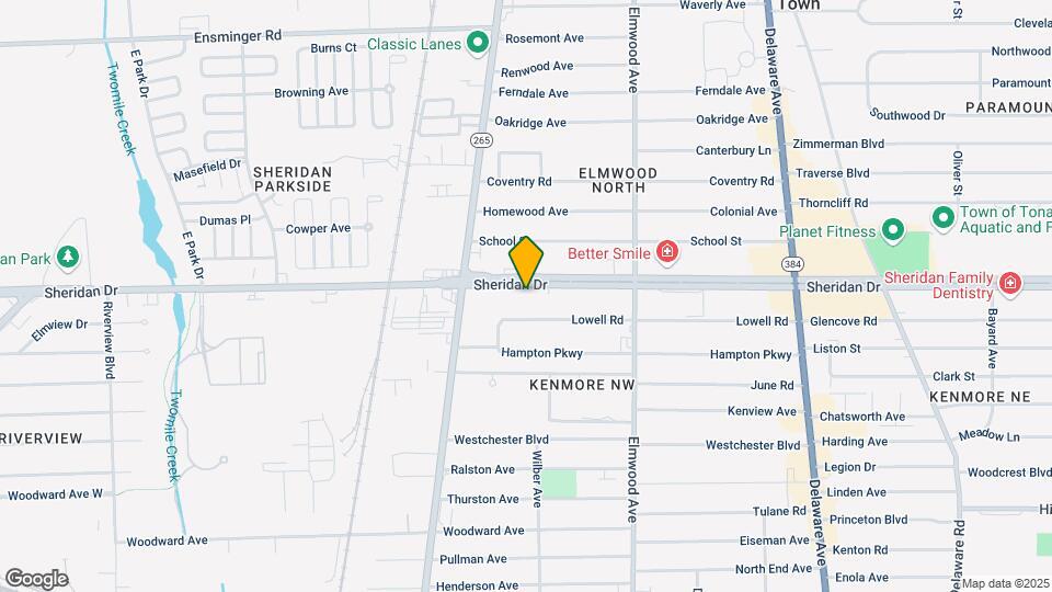 1381 Sheridan Dr Mapa y Detalles de la Ubicación