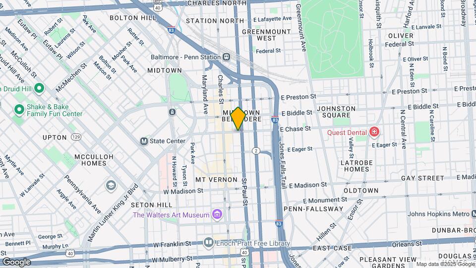 11 E Chase St Map and Location Details