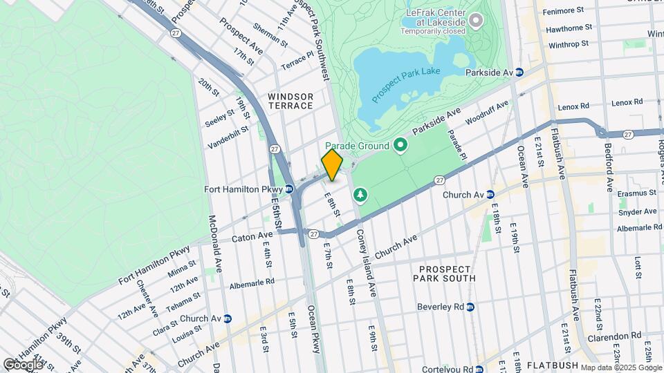 Windsor Terrace Mapa y Detalles de la Ubicación