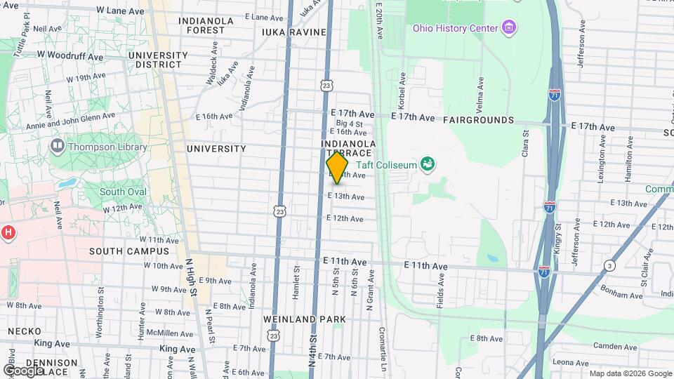 356 E 13th Ave Map and Location Details