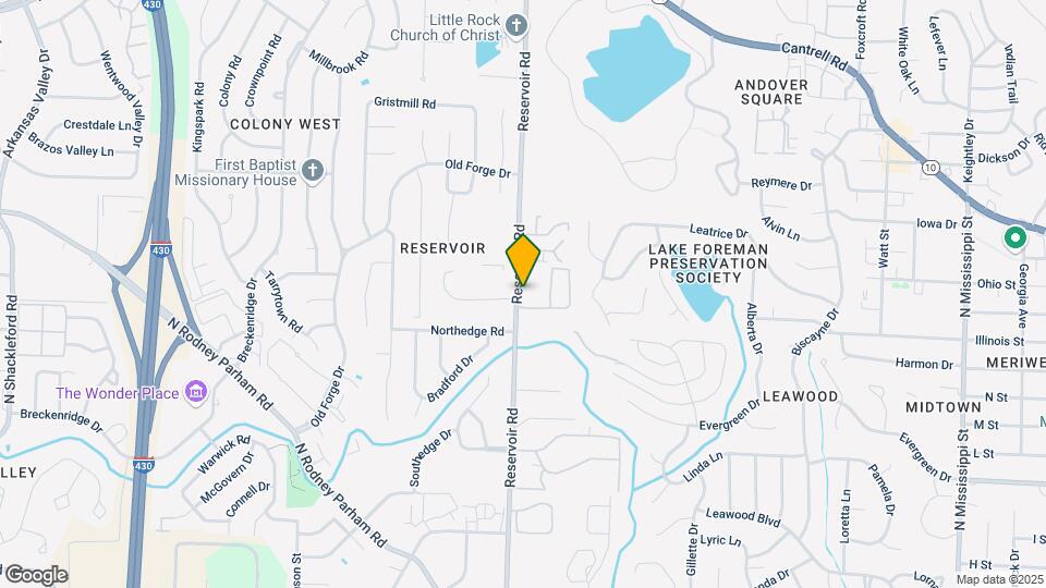 1821 Reservoir Rd Map and Location Details